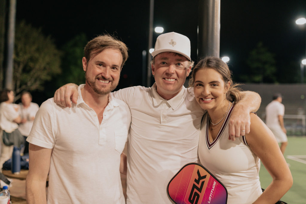 David Nachtigall, Tami & Dave Wall at the pickleball tournament benefiting A Shelter for Cancer Families (Photo by Jenny Antill)