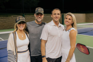 Chairs Allie & Jay Fields, Jason & Lindley Arnoldy at the pickleball tournament benefiting A Shelter for Cancer Families (Photo by Jenny Antill)