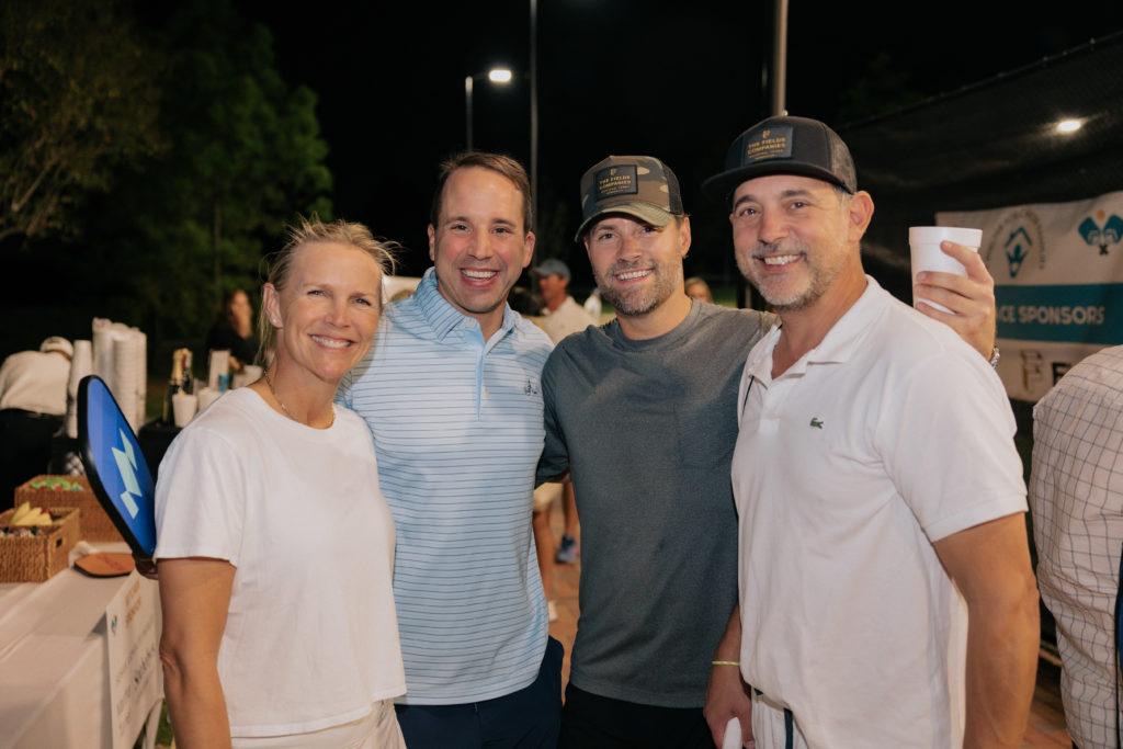 Heather Houston, Matt Knysh, Jay Fields, David Houston at the pickleball tournament benefiting A Shelter for Cancer Families (Photo by Jenny Antill)