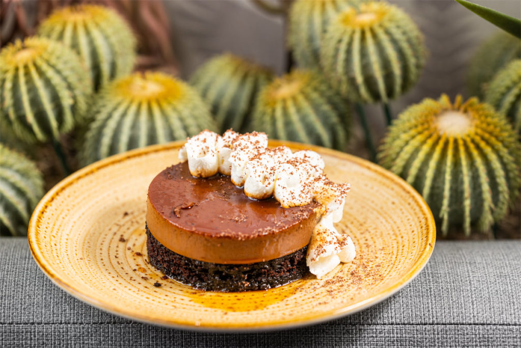 A Mexican chocolate flan cake will also be on the Escondido dessert menu. (Photo by Kathy Tran)