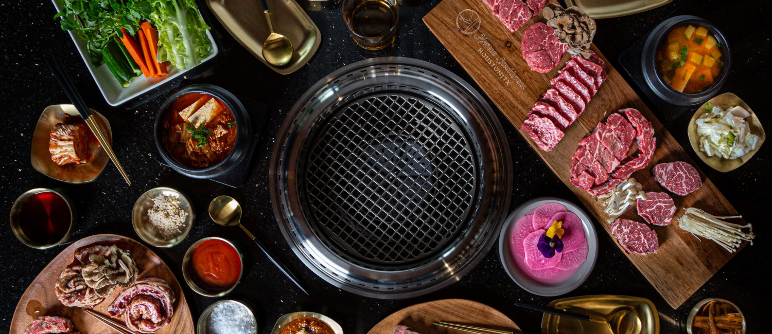 Overhead Image of All Dishes at Karne Korean Steakhouse (Photo by Jenn Duncan)