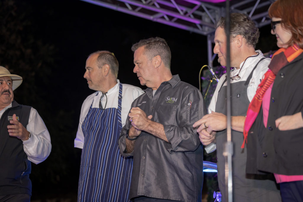 Auctioneer Louis Murad, Chef Stephen Rogers, Chef Abraham Salum, Honorary Chef Dan Landsberg, Chef Janice Provost (Photo by Thomas Garza and Rob Wythe/Wythe Portrait Studio)