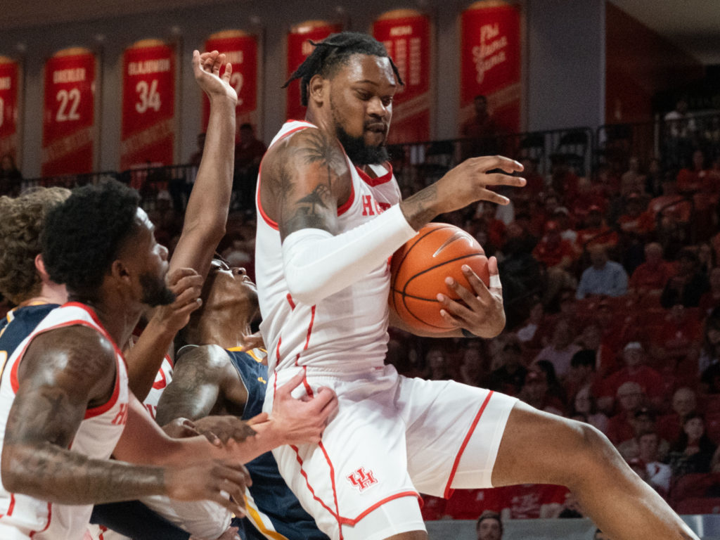 University of Houston forward J'Wan Roberts is all about tough rebounds. (Photo by F. Carter Smith)