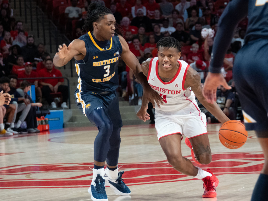 University of Houston guard Marcus Sasser has one of the best handles in college basketball. (Photo by F. Carter Smith)