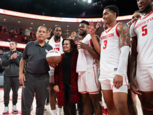 The University of Houston basketball team, led by head coach Kelvin Sampson, faced the Northern Colorado Golden Bears in their 2022-2023 season opening game at the Fertitta Center