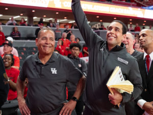 The University of Houston basketball team, led by head coach Kelvin Sampson, faced the Northern Colorado Golden Bears in their 2022-2023 season opening game at the Fertitta Center
