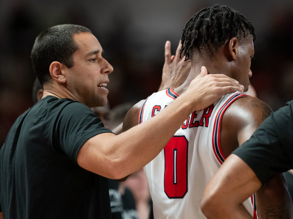 UH assistant coach Kellen Sampson knows these Coogs lean on Marcus Sasser in many ways. (Photo by F. Carter Smith)