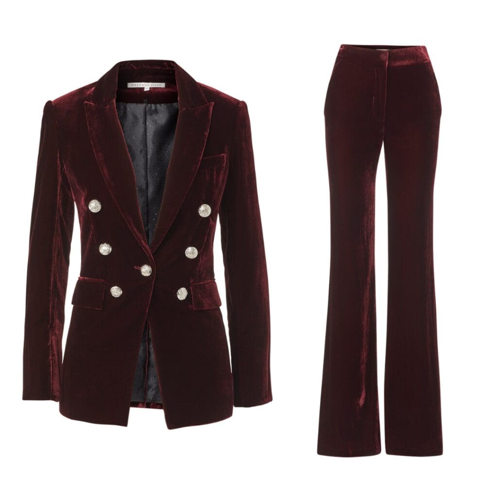 Veronica Beard Gaya Velvet Dickey Jacket and Lebone Velvet Pant