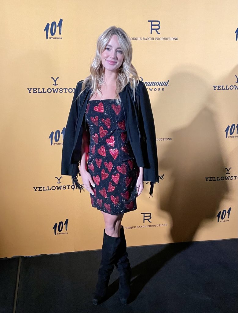 Dallas native and PaperCity fan actress Hassie Harrison sparkled on the red carpet. Photo by Courtney Dabney.