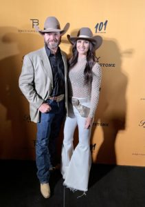 Yellowstone – Ethan Lee with his wife on the red carpet in Fort Worth. Photo by Courtney Dabney.