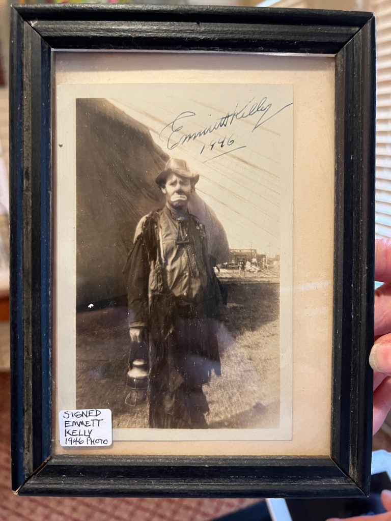A clown photo signed by Emmett Kelly. (Photo by Dallas Estate Sellers)