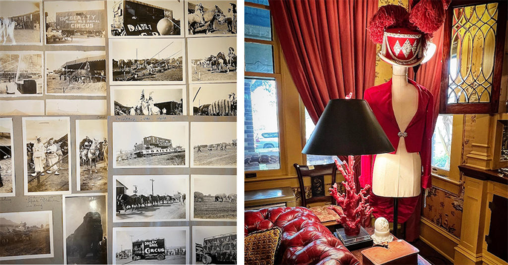 The sale includes vintage circus memorabilia — Morton attended the Ringling School of Art and designed for several shows. (Photo by Dallas Estate Sellers)