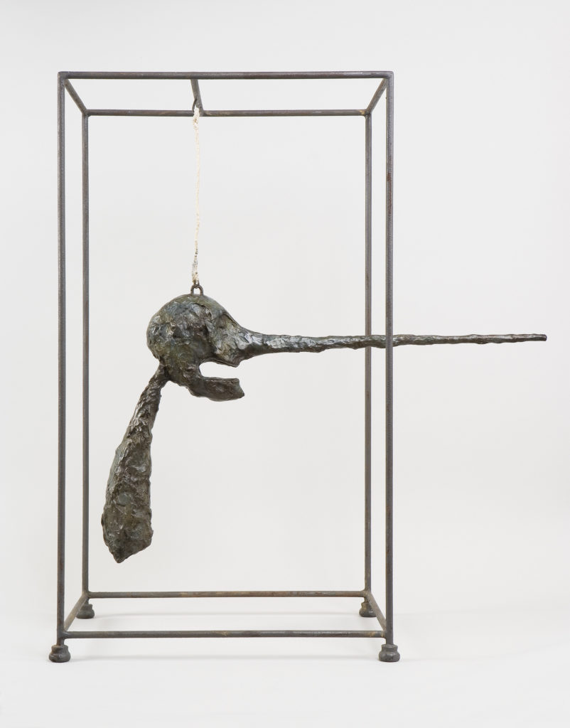 Alberto Giacometti, The Nose, c. 1947-49, bronze, painted metal and cotton rope, Fondation Giacometti. Succession Alberto Giacometti/ADAGP, Paris, 2022.
