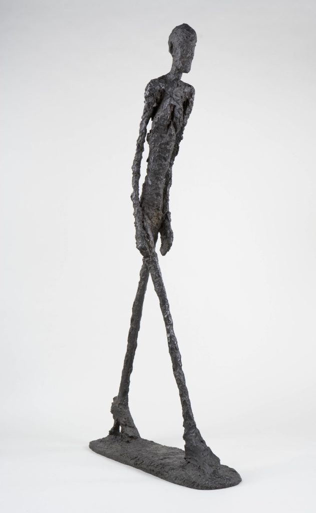 Alberto Giacometti, Walking Man I, c. 1960, bronze, Fondation Giacometti. Succession Alberto Giacometti/ADAGP, Paris, 2022.