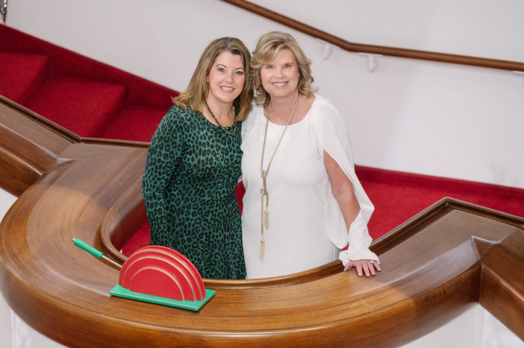 The Alley Theatre's Deck The Trees co-chairs Charlene Brandau and Sandy Shipley.  (Photo by Thomas Campbell)
