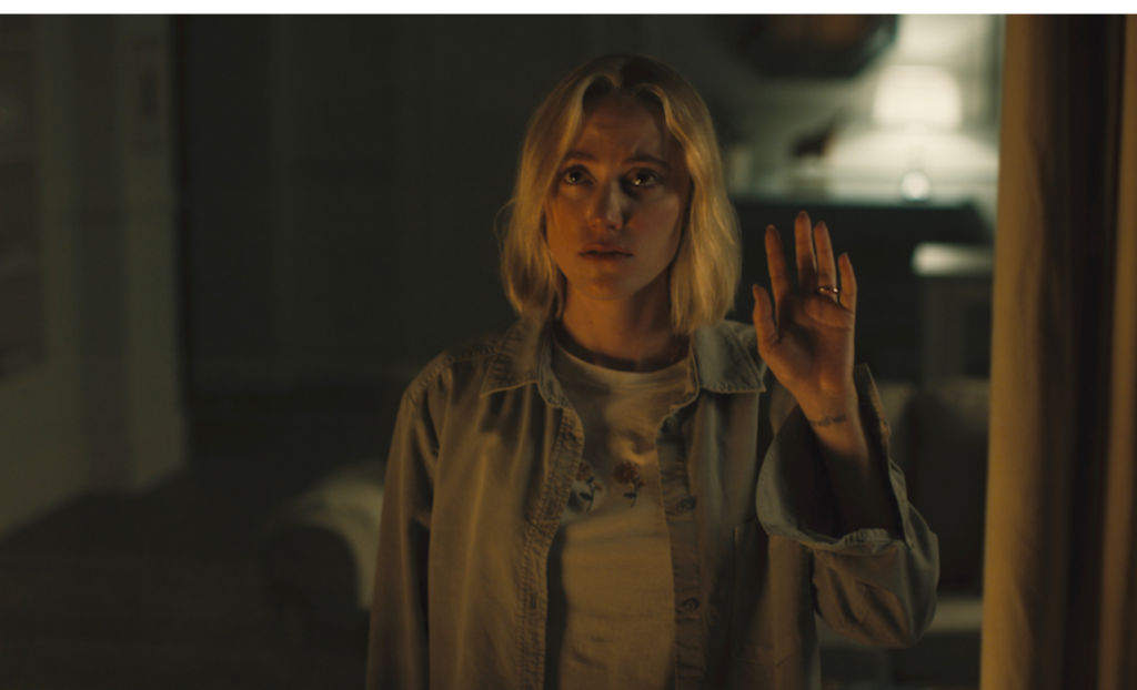 Mainka Monroe stars in “Watcher” a psychological thriller (photo courtesy of Sundance Institute)