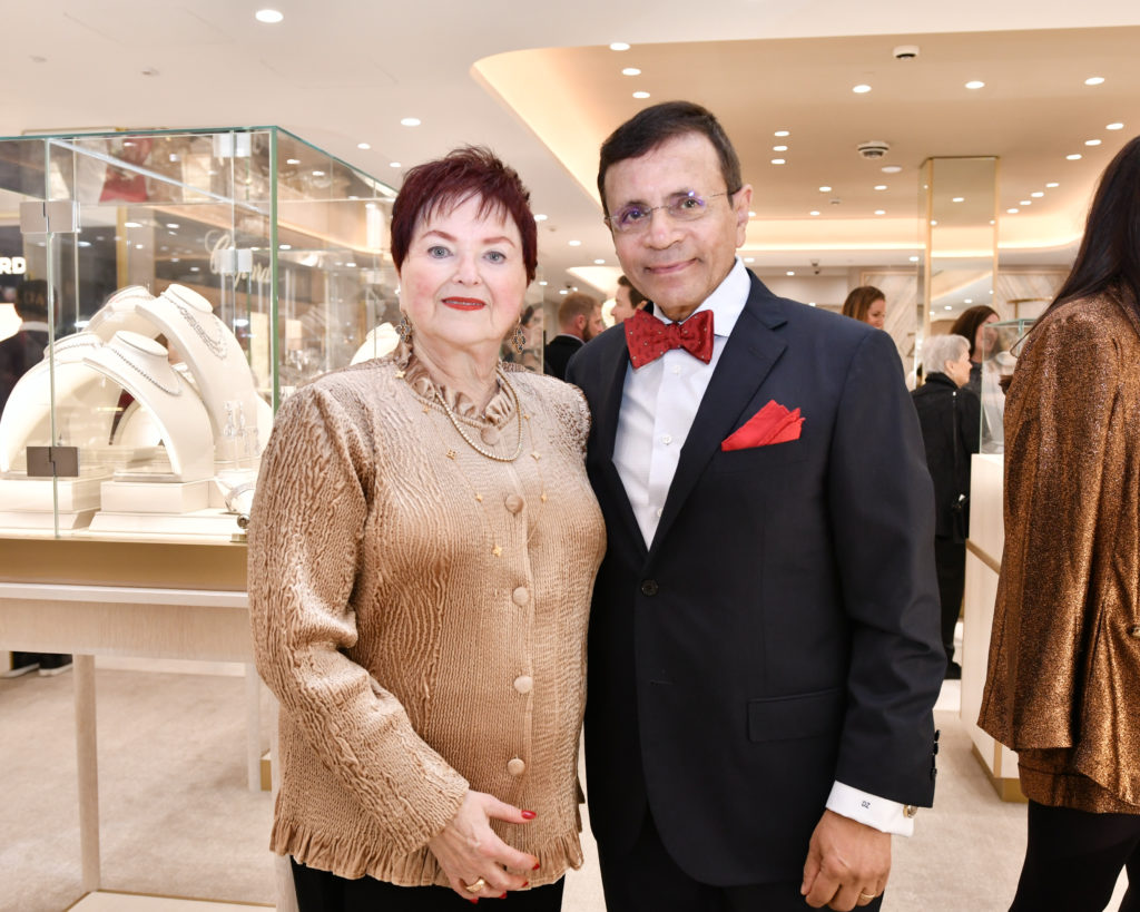 Helene & Dror Zadok, hosts with the most at their jewelry emporium's annual holiday fête. (Photo by Alex Montoya)