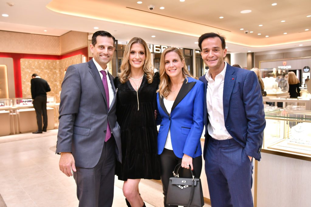 Jonathan & Michelle Zadok, Laura & Ryan Zehl at Zadok Jewelers annual holiday fête. (Photo by Alex Montoya)