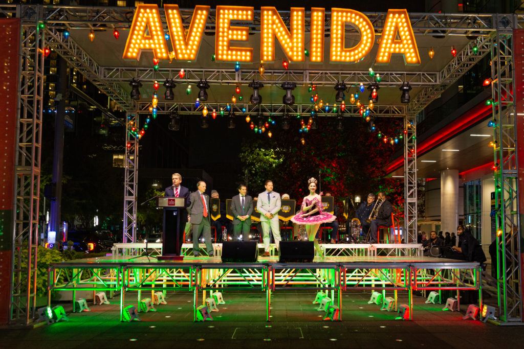 The City Lights Downtown Magic opening ceremony featured remarks from Houston First president and CEO Michael Heckman, Central Houston Inc. president and CEO, Kris Larsen, and Mayor Pro Tempore Dave Martin.  (Courtesy Houston First)