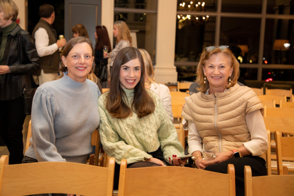Becky Andress, Mariana Perez, Brigette Larson at Greenwood King Thomas Kligerman lecture and book signing (Photo by Miroma Photography)