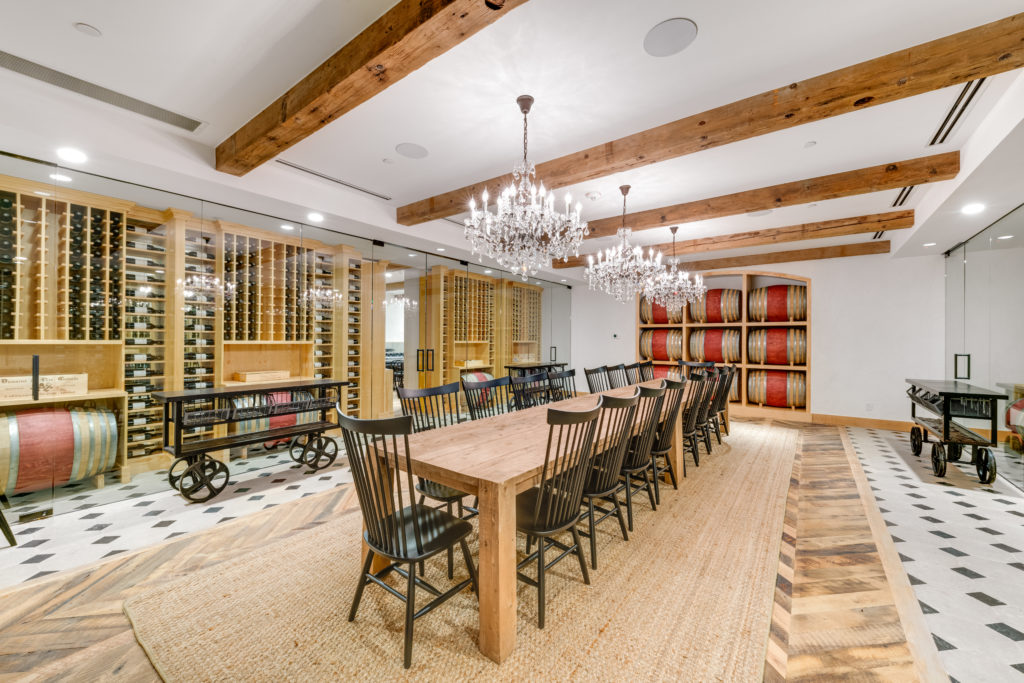 The Bleu Ciel Wine Room is not only ideal for storing your vino, but hosting an intimate soiree as well.