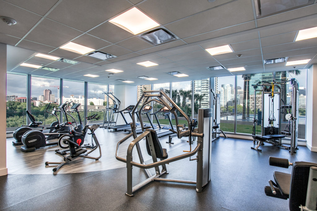 It's fitness with a view in the Bleu Ciel workout facilities.