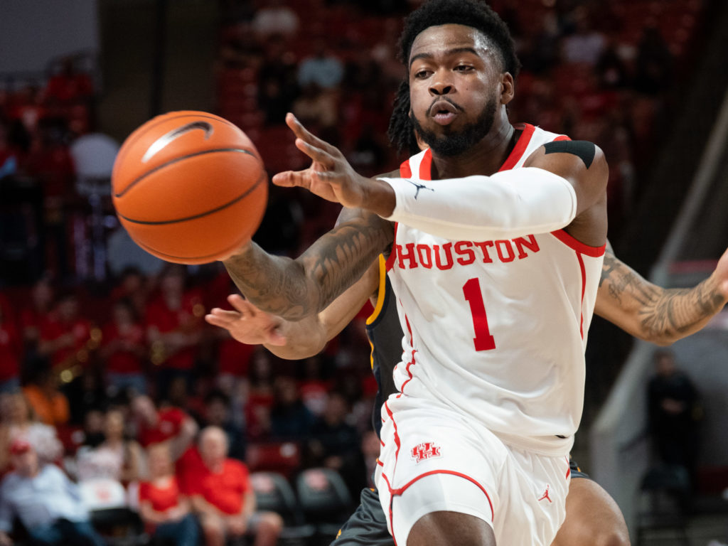UH point guard Jamal Shead is one of the better passers in America. (Photo by F. Carter Smith)