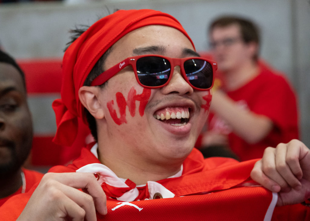 UH students came out in force for the game with No. 1 Alabama and there was a line of them waiting to get in. (Photo by F. Carter Smith)