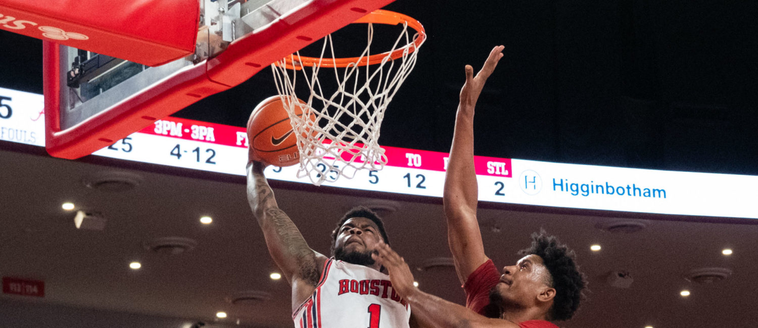 UH point guard Jamal Shead brings some serious hops and rim attacking skills. (Photo by F. Carter Smith)
