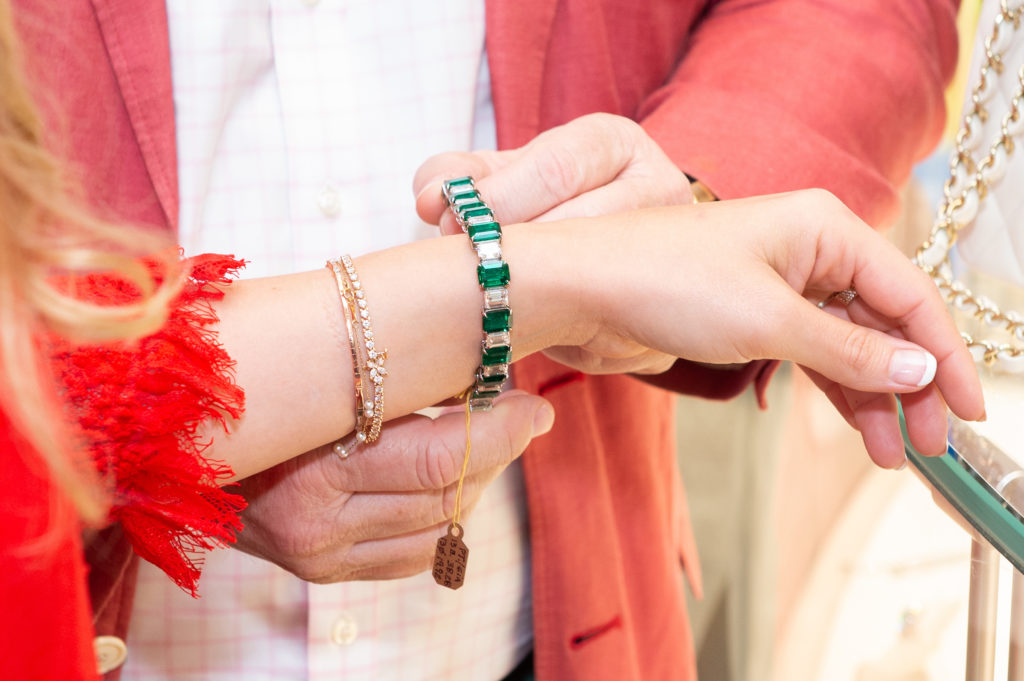 Emeralds and diamonds make the perfect stocking stuffer, see here at Valobra Master Jewelers Pictures With Santa & Toy Drive Party.