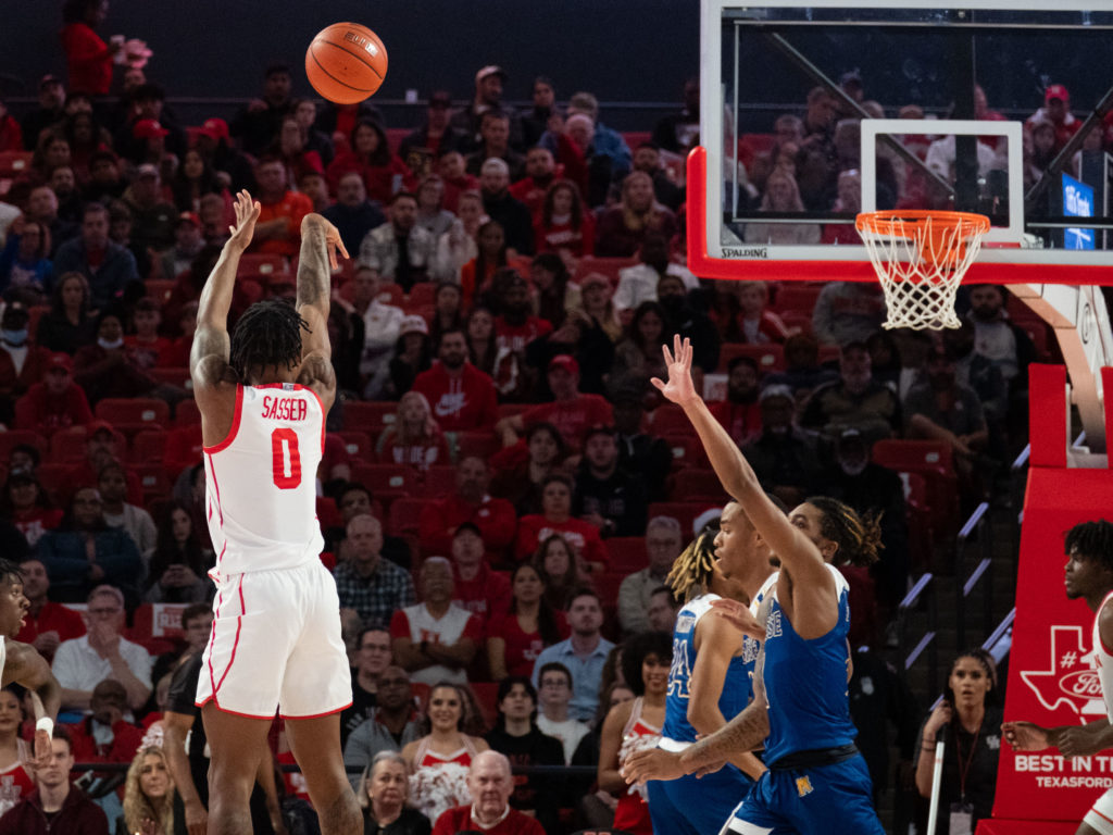 UH guard Marcus Sasser is one of the best shooters in America. (Photo by F. Carter Smith)