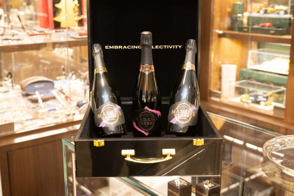 Madame Zéro champagne served at the Ferrari Festival kick-off held at Valobra Master Jewelers. (Photo by Wilson Parish)