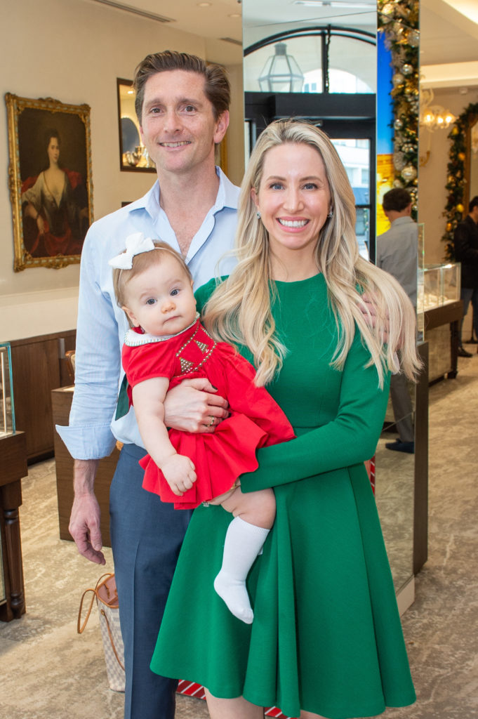 Drs. Joe Cochran & Berry Fairchild with Penelope "PJ" Cochran at Valobra Master Jewelers holiday party.