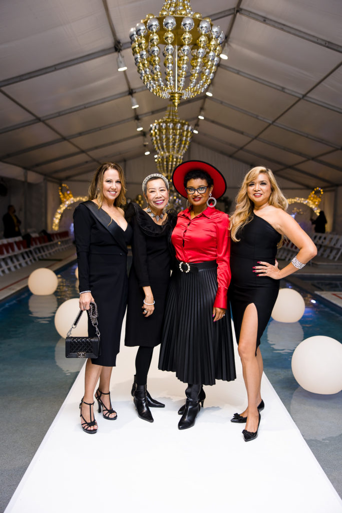 Michelle Brogren, Qiana James, Jean Wilson, Peta-Gay Ledbetter at the Fashion Woodlands extravaganza (Photo by Hung Truong Photography)