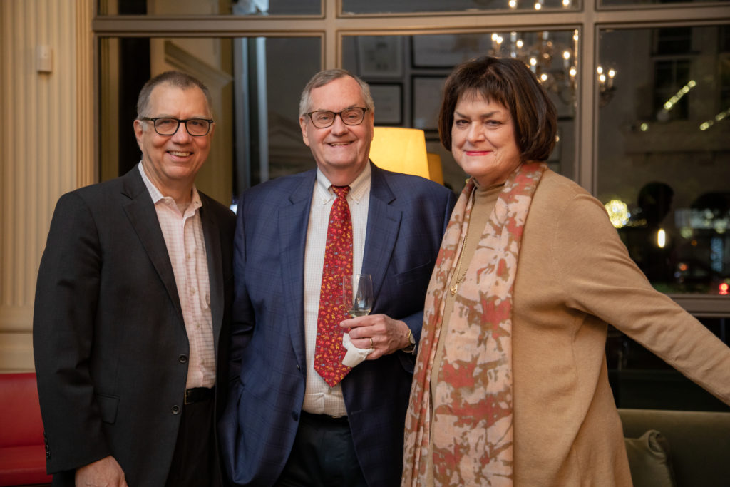 Hill Swift, Larry & Cindy Burns at Greenwood King Thomas Kligerman lecture and book signing (Photo by Miroma Photography)