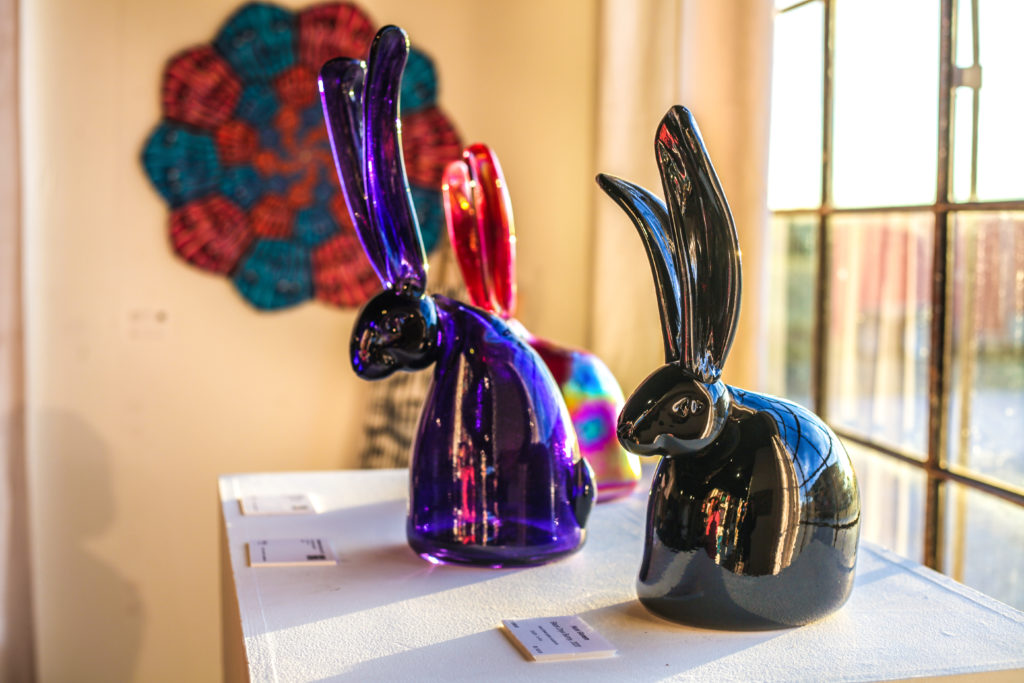 Hunt Slonem bunnies at West Chelsea Contemporary Cocktail (Photo by Chris Pierre Bachman)