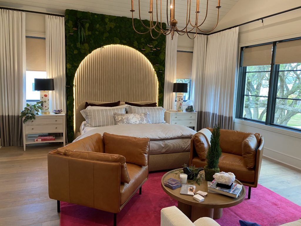 The master bedroom in the ASID TXGC Show House in West University