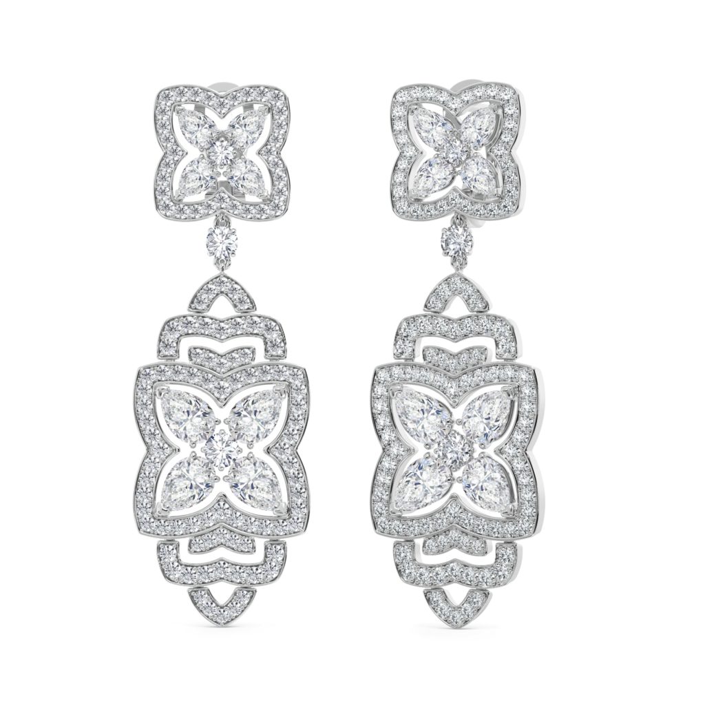 The De Beers Lotus Drop Earrings