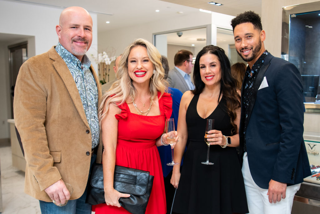 Jason & Brandy Burgess, Nicole Armistead, Jonathan Calton at the IW Marks Jewelers grand re-opening party.
