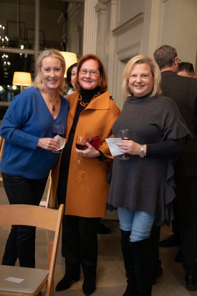 Jill Haugh, Elaine Ellender, Sally Reed at Greenwood King Thomas Kligerman lecture and book signing (Photo by Miroma Photography)