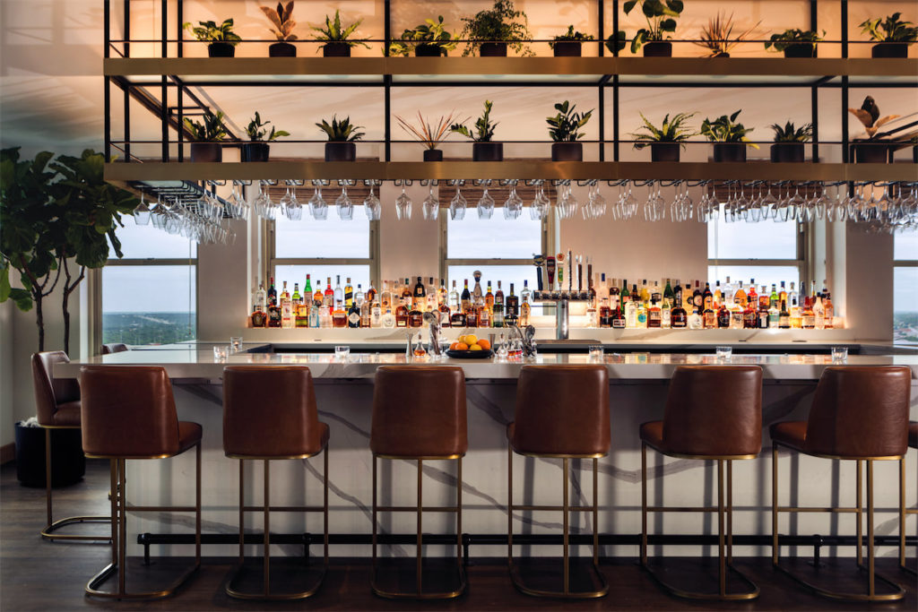 Kimpton Harper Hotel's Refinery 714 bar is a great spot to grab a drink on the 24th floor.