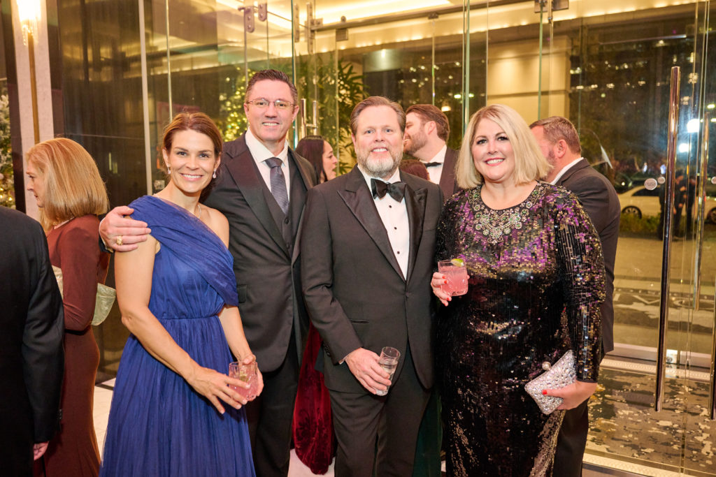 Lacey & Shane Albers, Jennifer & Casey Kilgore at the Spindletop Holiday Ball. (Photo by Fulton Davenport/PWL Studio)