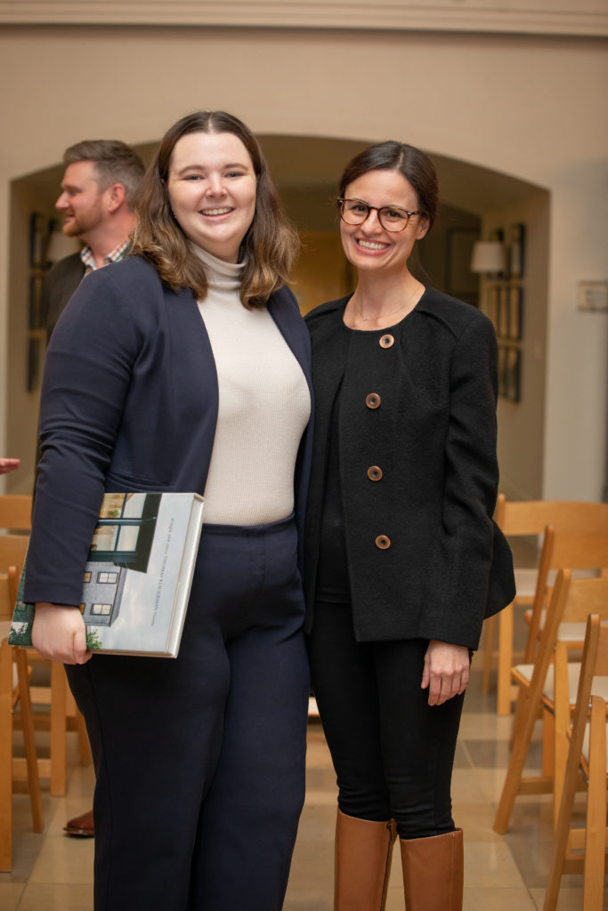 Lisa Evans, Paola Neri at Greenwood King Thomas Kligerman lecture and book signing (Photo by Miroma Photography)