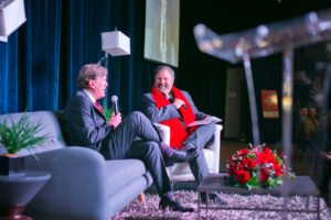 Honoree Michael B. Mizwa, Ernie Manouse at the AIDS Foundation Houston World AIDS Day luncheon, where in addition to receiving the Shelby Hodge Vision Award, Mizwa was honored with an additional $100,000 in contributions in his honor. (Photo by Morris Malakoff)