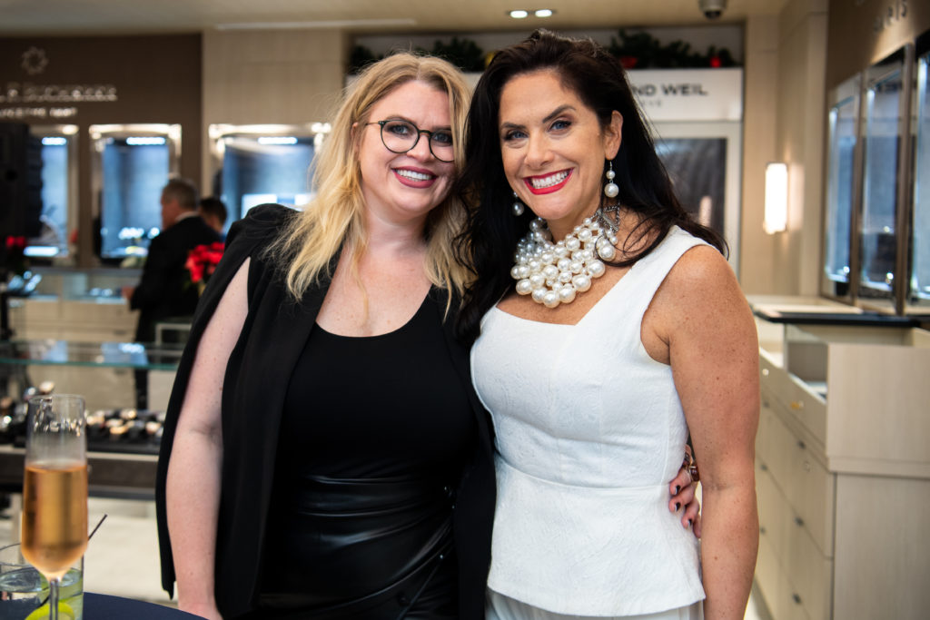 Shaina Park, Adele Hartland at the IW Marks Jewelers grand re-opening party.