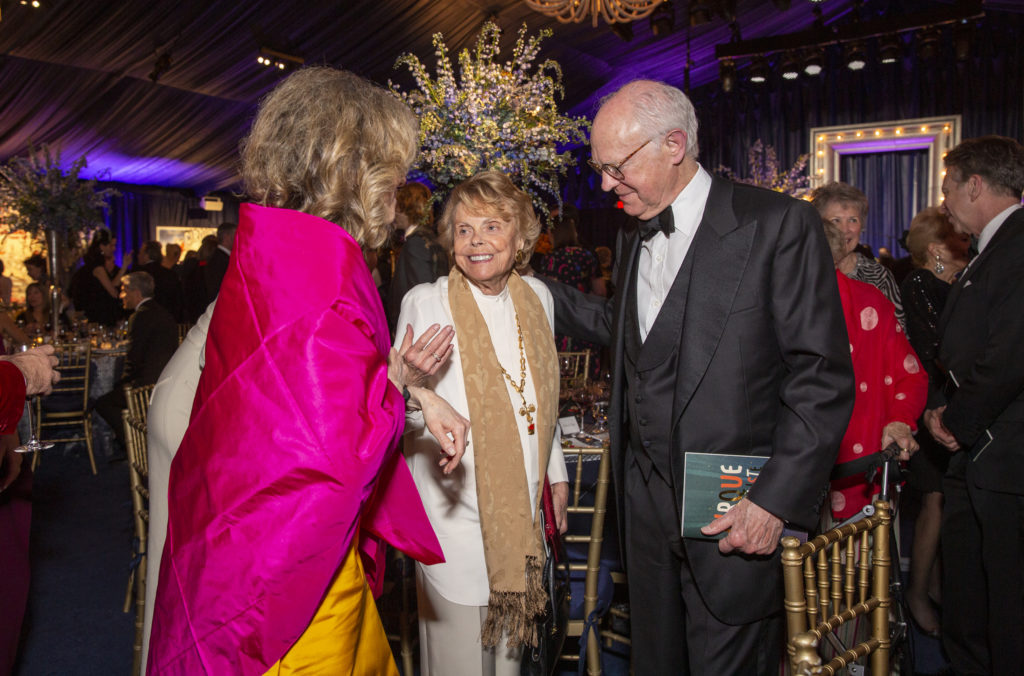 Susan de Menil, Louisa Stude Sarofim, Francois de Menil at The Menil Collection's 'Cirque Surréaliste' 35th anniversary gala (Photo by Jenny Antill)