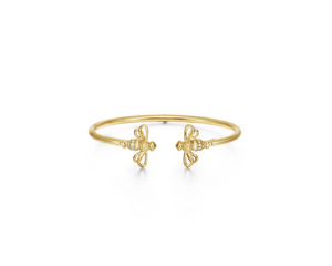 Temple St. Claire Whimsical Yellow Gold Bangle with pave diamond bee motif $3850