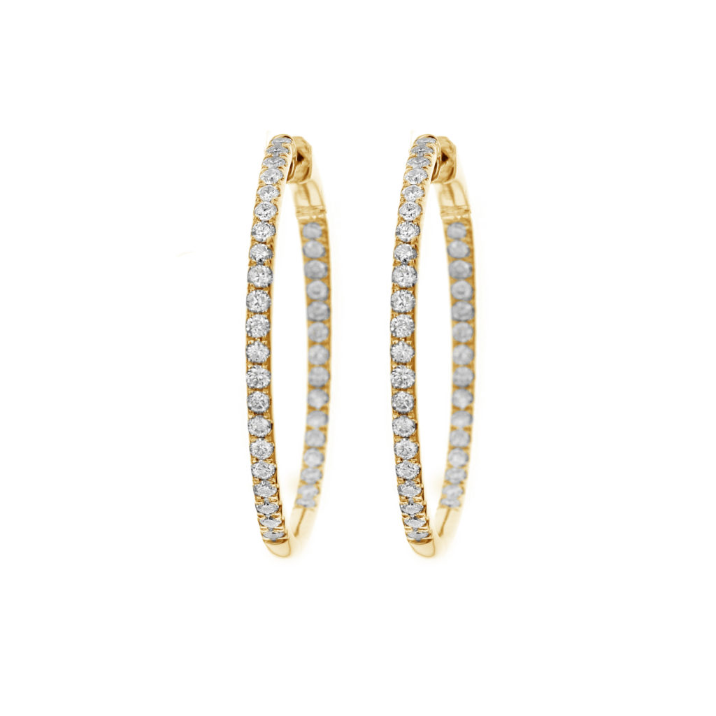 Tenenbaum Jewelers Now 1 ¼” Diamond Hoop Earrings