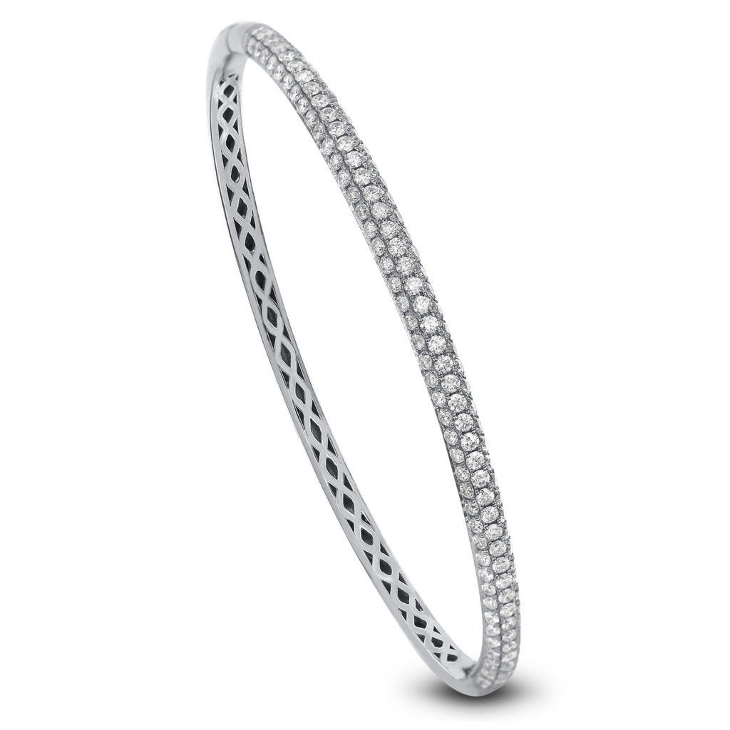 Tenenbaum Jewelers Now Three-Row Pavé Diamond Bangle