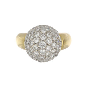 Tenenbaum Vintage 1970s Pavé Diamond Ball Ring